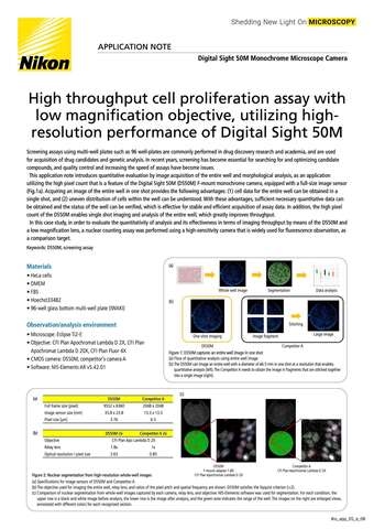Xét nghiệm tăng sinh tế bào hiệu suất cao với vật kính độ phóng đại thấp, dùng hiệu suất cao của Digital Sight 50M