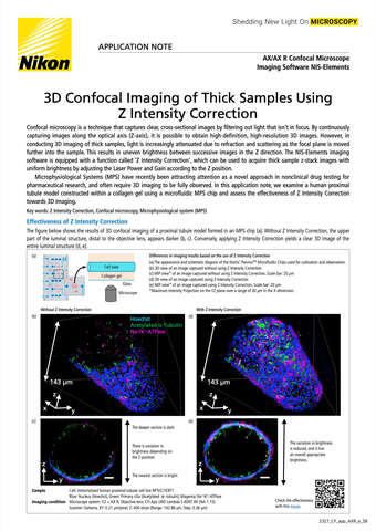 Chụp ảnh confocal 3D mẫu dày bằng cách hiệu chỉnh cường độ Z