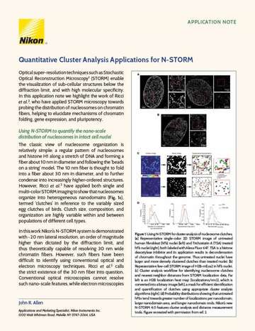 Quantitative Cluster Analysis Applications for N STORM b043d2b295ef57929ca14a8b6cb20560